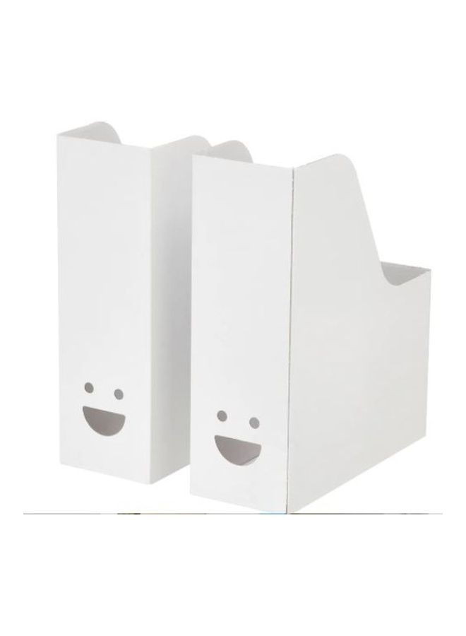 2-Piece Magazine File Storage Box White - Image 1