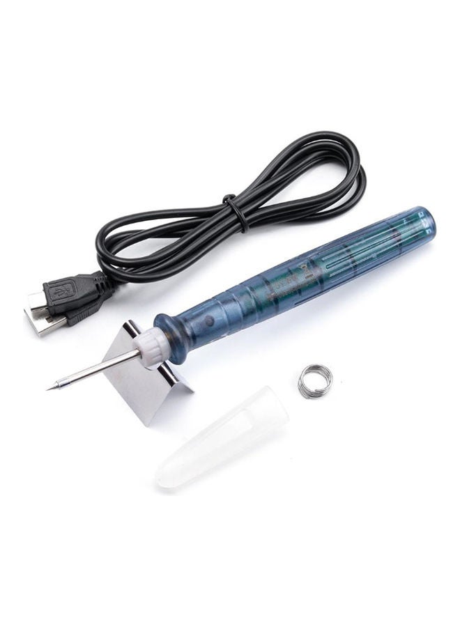 ماركة غير محددة Mini Portable USB Soldering Iron With Stand Blue/White/Silver  - Image 3