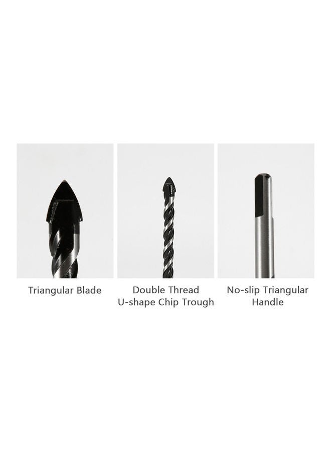 10-Piece Triangle Drill Bit Set Black  - Image 2
