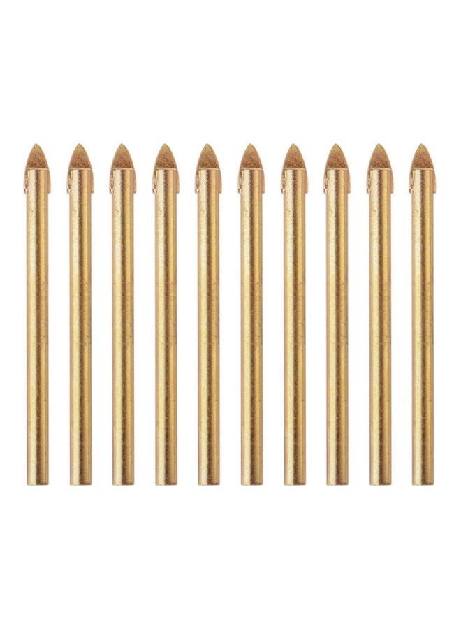 10-Piece Round Shank Drill Bit Set Gold - Image 1