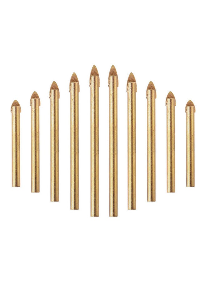 10-Piece Round Shank Drill Bit Set Gold - Image 4