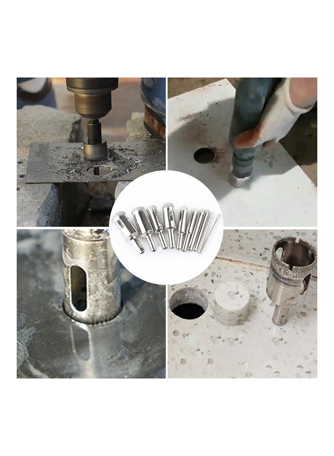 10-Piece Diamond Drill Bit Set Silver  - Image 3