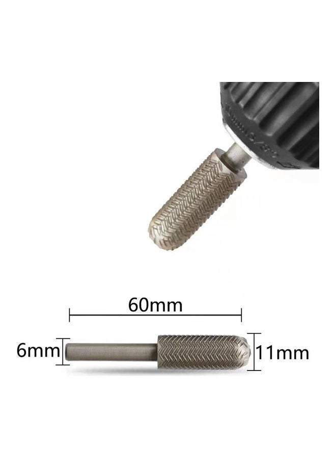 5-Piece High Speed Double Cutter Rotary Files Drill Set Silver