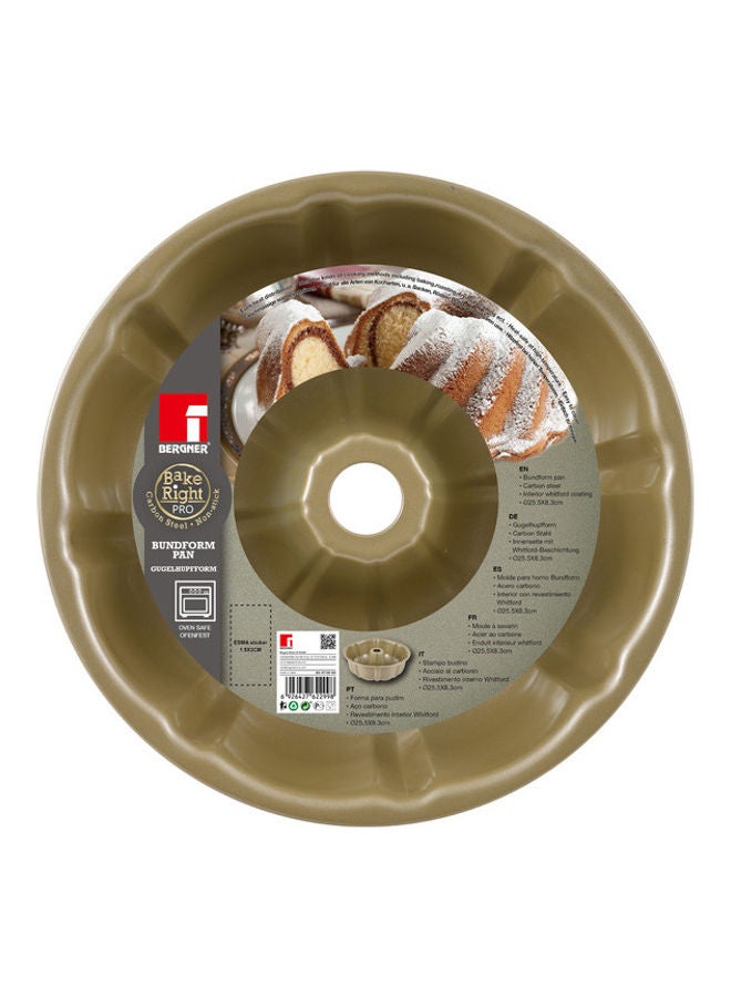 BERGNER Bakeright Pro Carbon Steel Non-Stick Bund Greenish Gold 24x8cm - Image 2