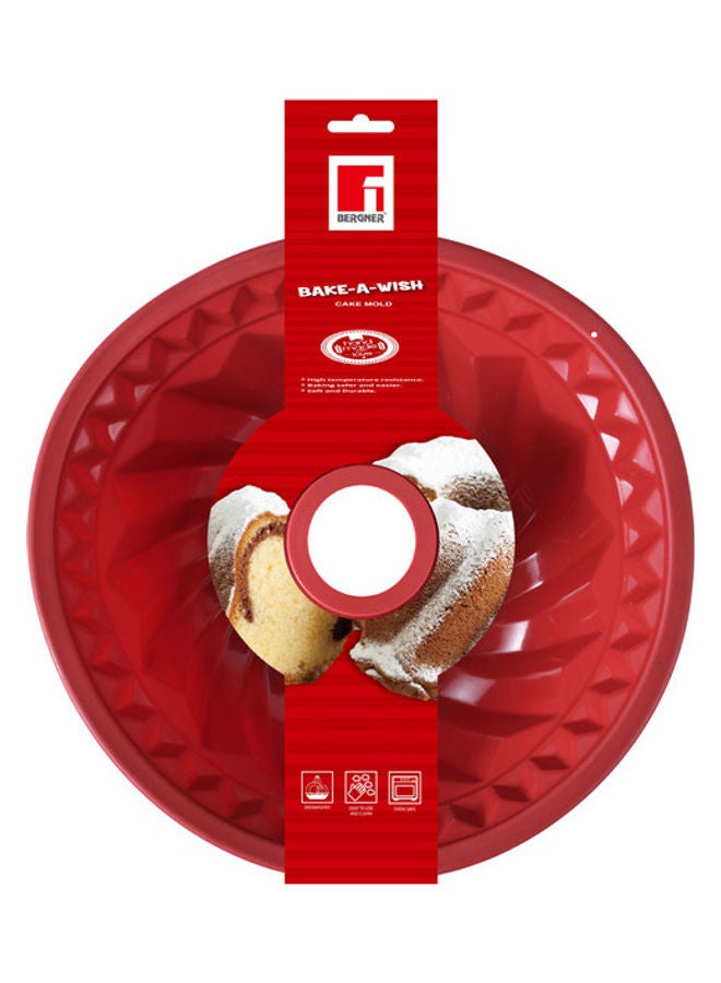 BERGNER Bake A Wish Silicone Cake Mould Red 23cm - Image 2
