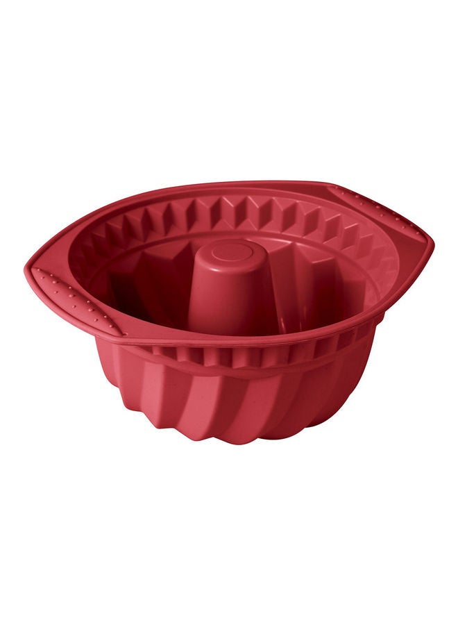 BERGNER Bake A Wish Silicone Round Cake Mould Red 27.5x24x11cm - Image 1