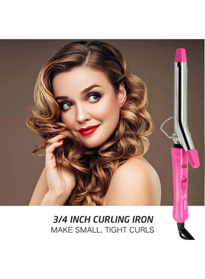 SONASHI - Hair Curler For All Hair Types Temperature Setting Of 200 Degree With ONOFF Switch And 360 degree swivel cord Hanging Loop SHC-3002 Pink/Silver - Image 1