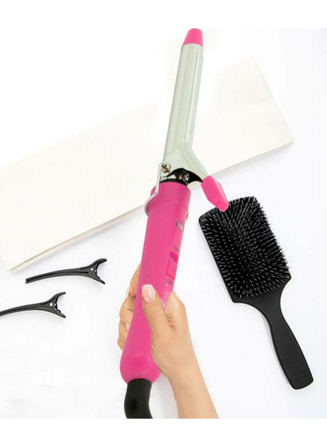 SONASHI - Hair Curler For All Hair Types Temperature Setting Of 200 Degree With ONOFF Switch And 360 degree swivel cord Hanging Loop SHC-3002 Pink/Silver - Image 1