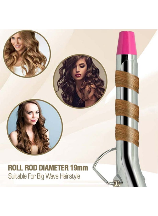 SONASHI - Hair Curler For All Hair Types Temperature Setting Of 200 Degree With ONOFF Switch And 360 degree swivel cord Hanging Loop SHC-3002 Pink/Silver - Image 1