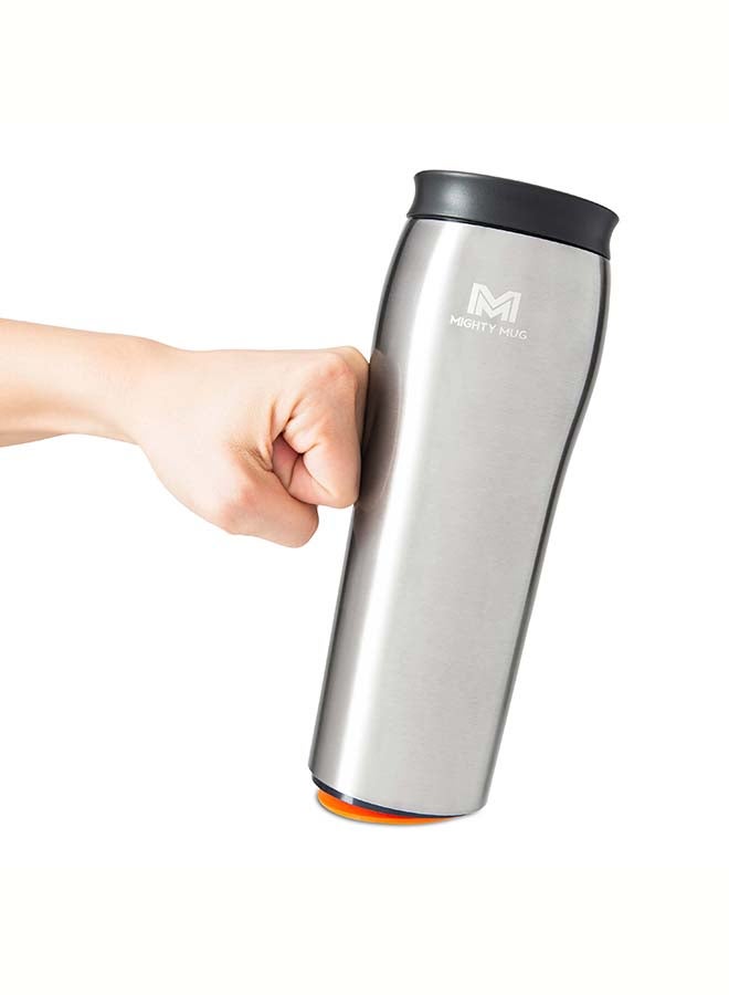 Mighty Mug Mighty Mug | The Untippable Mug | Grips When Hit, Lifts for Sips | Insulated Stainless Steel Tumbler | Cupholder Friendly | Gifts for Women Men All | Leakproof | 6 Hours Hot / 24 Cold | 16oz | Silver | 1980D Silver 9x9x28cm  - Image 5