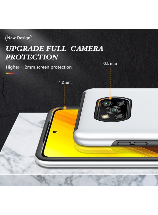 Protective Case Cover With Invisible Magnetic Ring Kickstand For Xiaomi Poco X3 Pro/X3 NFC/X3 White  - Image 4