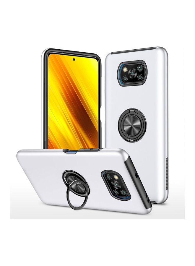 Protective Case Cover With Invisible Magnetic Ring Kickstand For Xiaomi Poco X3 Pro/X3 NFC/X3 White  - Image 1