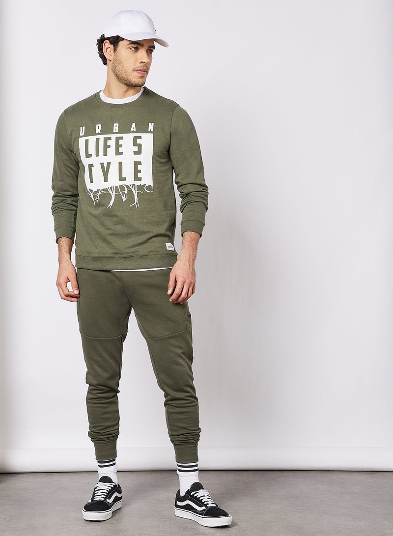 ABOF - Regular Fit Sweatshirt Olive - Image 1