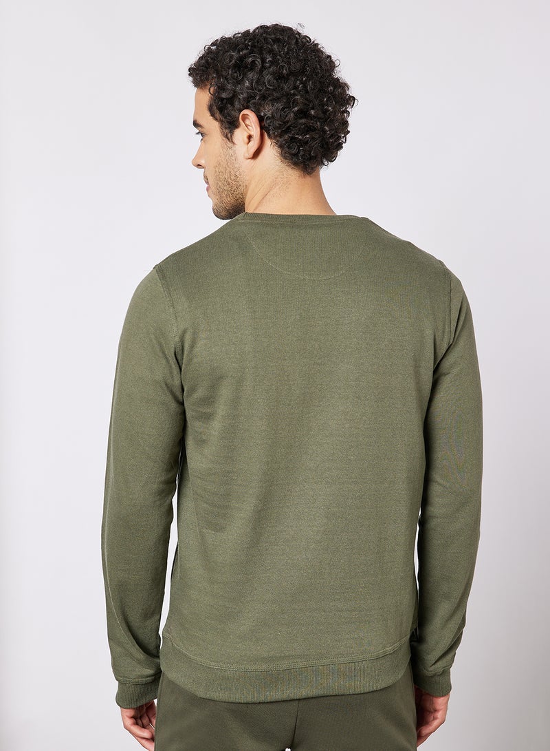 ABOF - Regular Fit Sweatshirt Olive - Image 1