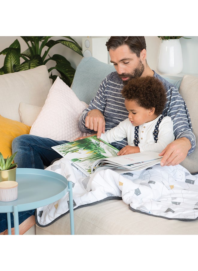 Doomoo Bear Printed Dream Baby Blanket -  Grey  - Image 3