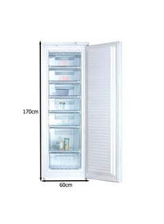 SUPER GENERAL 300L Upright Freezer 350 Liter Gross Volume, SGUF-348-H, Compact Deep-Freezer With 7 Plastic Drawers, Lock And Key, 60 x 60 x 170 Cm 300 L SGUF348H White  - Image 2
