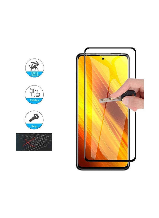 دوداو لاصقة حماية للشاشة من زجاج مقوى لهاتف X3 بوكو شفاف/ أسود - Image 3