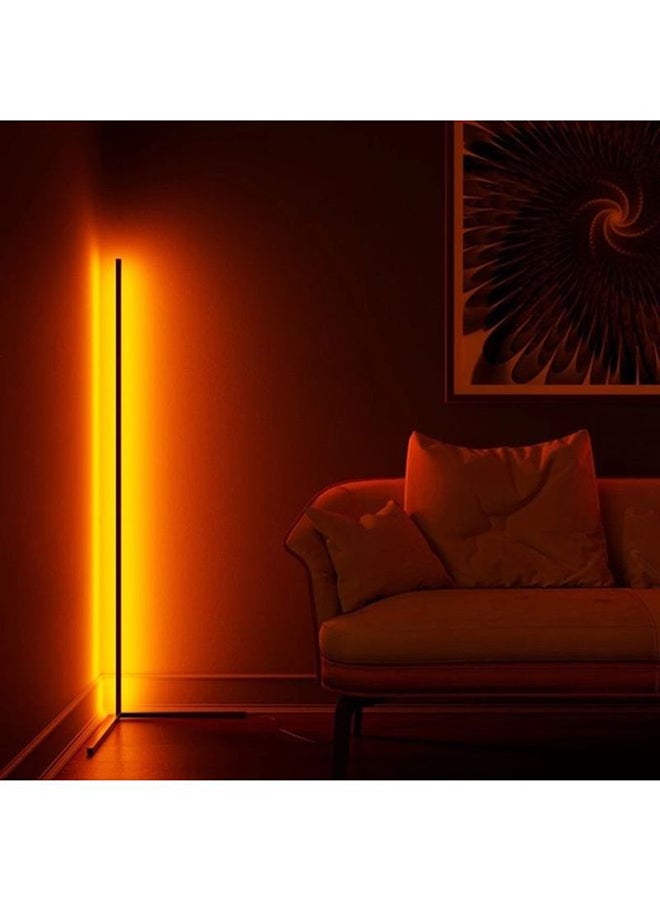 SUZBERRY - Smart LED Corner Floor Lamp With Remote Control Black - Image 1
