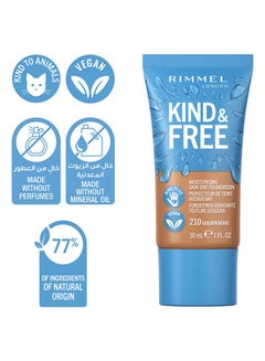 RIMMEL LONDON Kind & Free Moisturising Skin Tint Foundation – 210 –Golden Beige  - Image 4