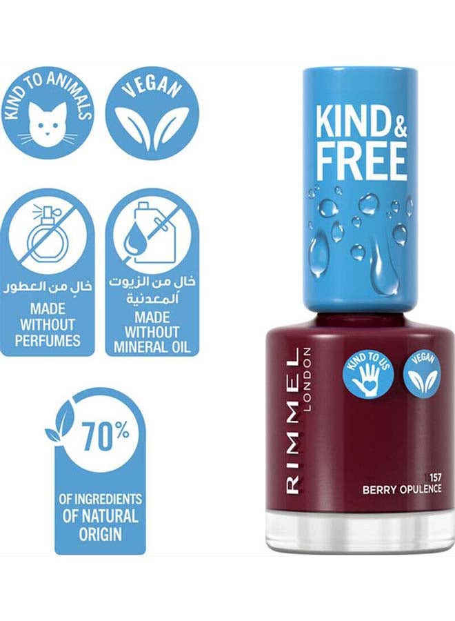 RIMMEL LONDON - Kind & Free Clean Nail Polish – 157 –Berry Opulence - Image 1
