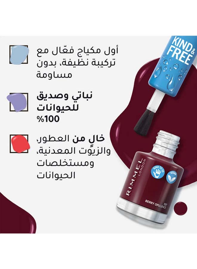 RIMMEL LONDON - Kind & Free Clean Nail Polish – 157 –Berry Opulence - Image 1