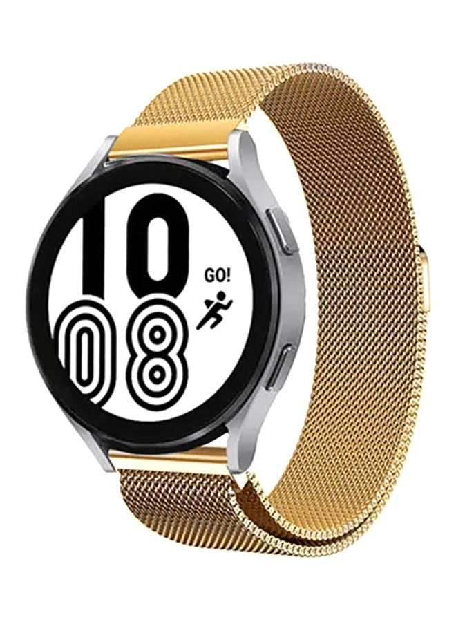 MARGOUN - Stainless Steel Milanese Loop Mesh Replacement Band For Samsung Galaxy Watch 4/4 Classic/3/Active/Active 2 Vintage Gold - Image 1