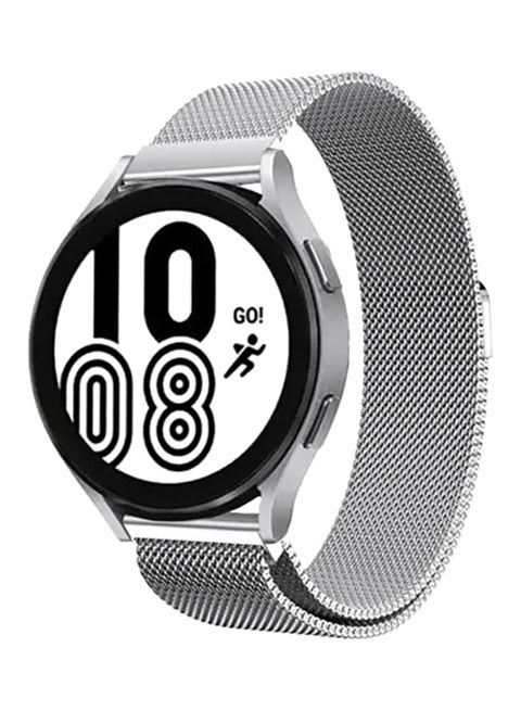 Stainless Steel Milanese Loop Mesh Replacement Band For Samsung Galaxy Watch 4/4 Classic/3/Active/Active 2 Silver