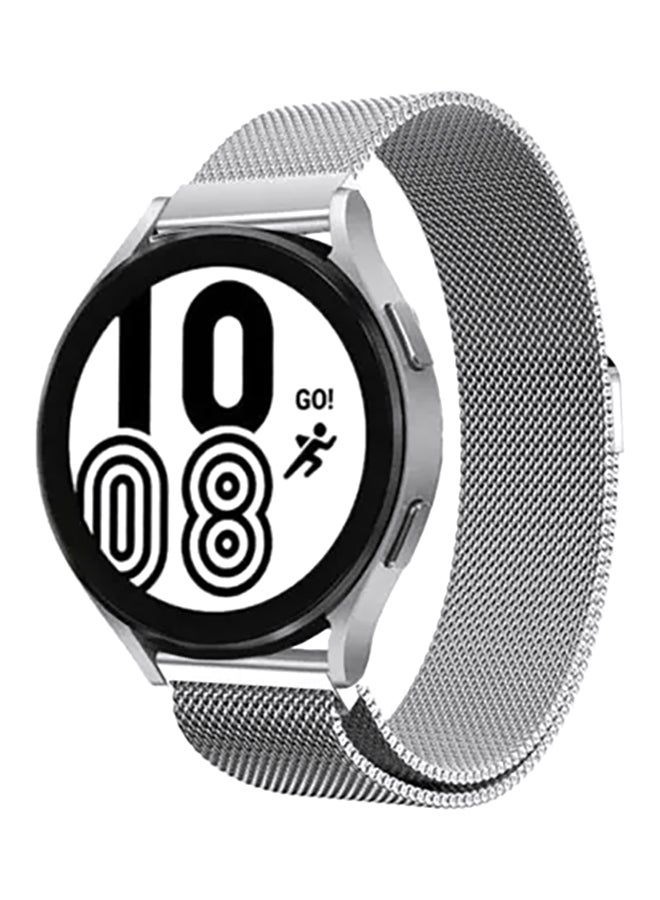 Stainless Steel Milanese Loop Mesh Replacement Band For Samsung Galaxy Watch 4/4 Classic/3/Active/Active 2 Silver