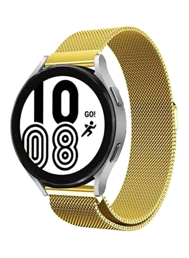 MARGOUN - Stainless Steel Milanese Loop Mesh Replacement Band For Samsung Galaxy Watch 4/4 Classic/3/Active/Active 2 Gold - Image 1