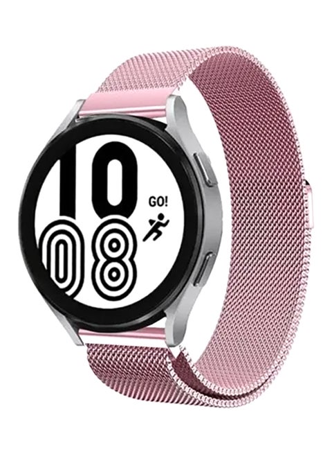 Stainless Steel Milanese Loop Mesh Replacement Band For Samsung Galaxy Watch 4/4 Classic/3/Active/Active 2 Pink