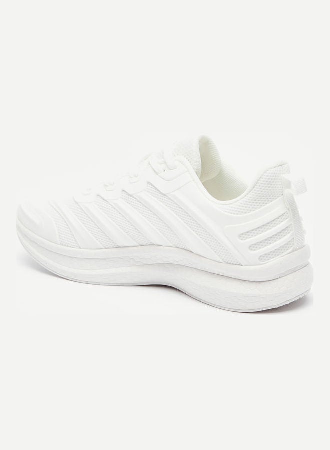 Kappa Women's Textured Walking Shoes with Lace-Up Closure White  - Image 2