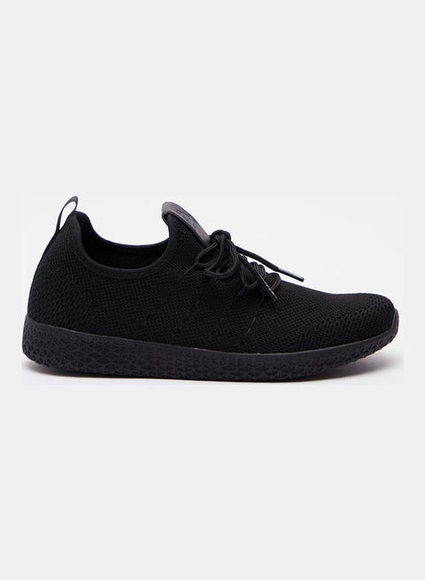 Women's Lace-Up Walking Shoes Black