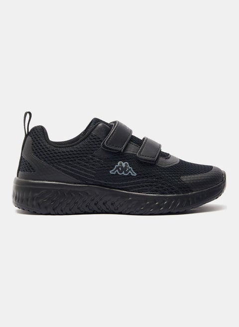 Boys Running Shoes With Hook And Loop Closure Black