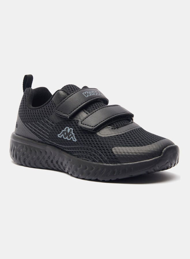 Boys Running Shoes With Hook And Loop Closure Black