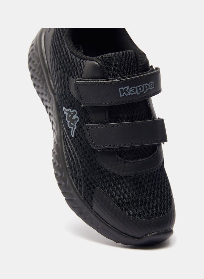 Boys Running Shoes With Hook And Loop Closure Black