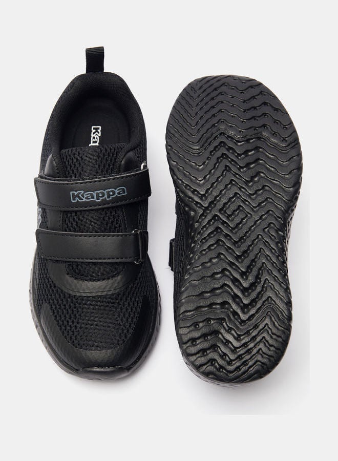 Boys Running Shoes With Hook And Loop Closure Black