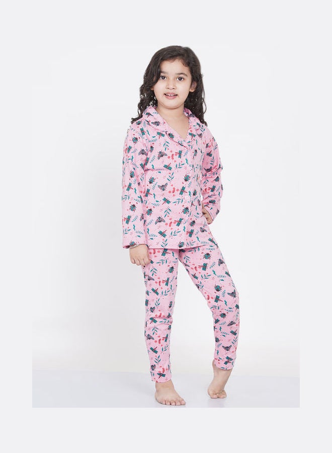 لورين سميث طقم بيجامة مطبوع بياقة مدببة للبنات - Image 2