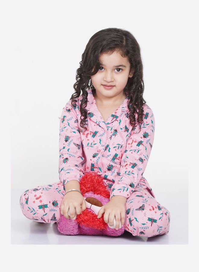 لورين سميث طقم بيجامة مطبوع بياقة مدببة للبنات - Image 5