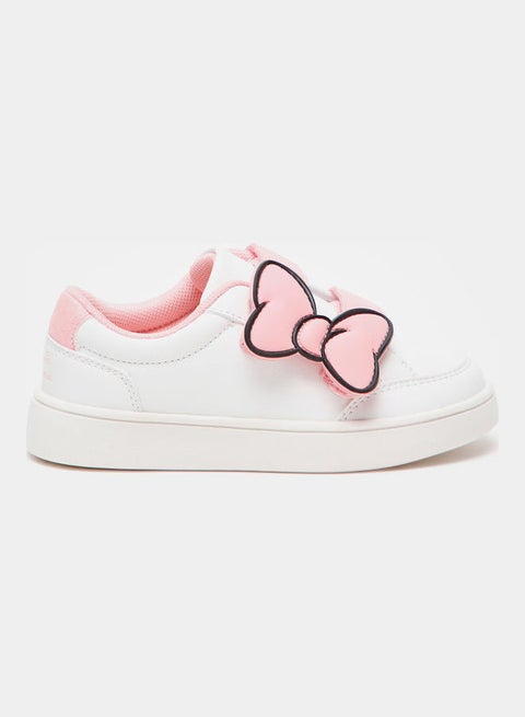 Minnie Mouse Slip-On Sneakers With Hook And Loop Closure White