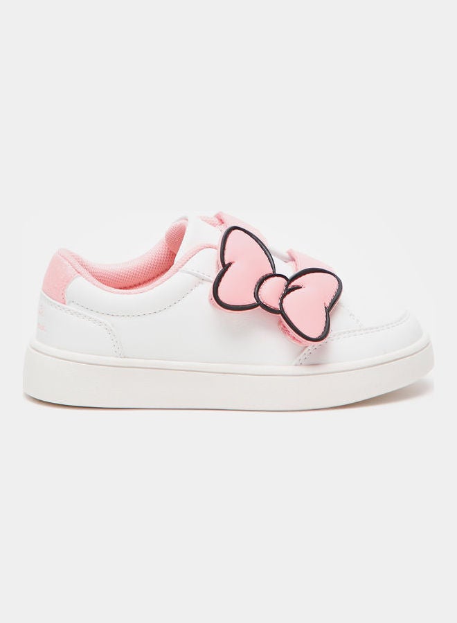 Minnie Mouse Slip-On Sneakers With Hook And Loop Closure White