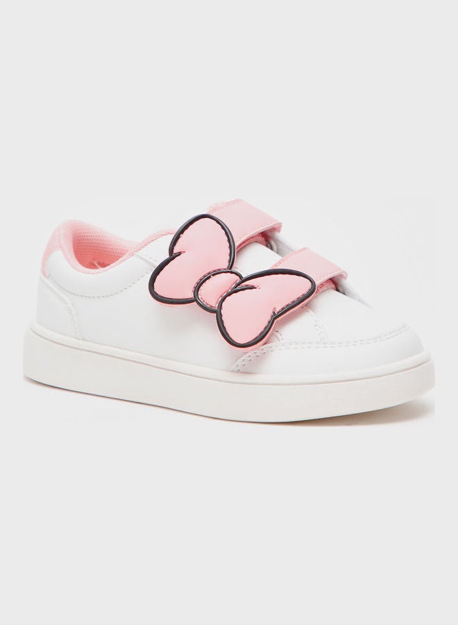 Minnie Mouse Slip-On Sneakers With Hook And Loop Closure White