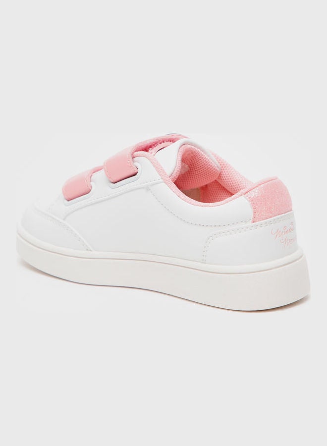 Minnie Mouse Slip-On Sneakers With Hook And Loop Closure White