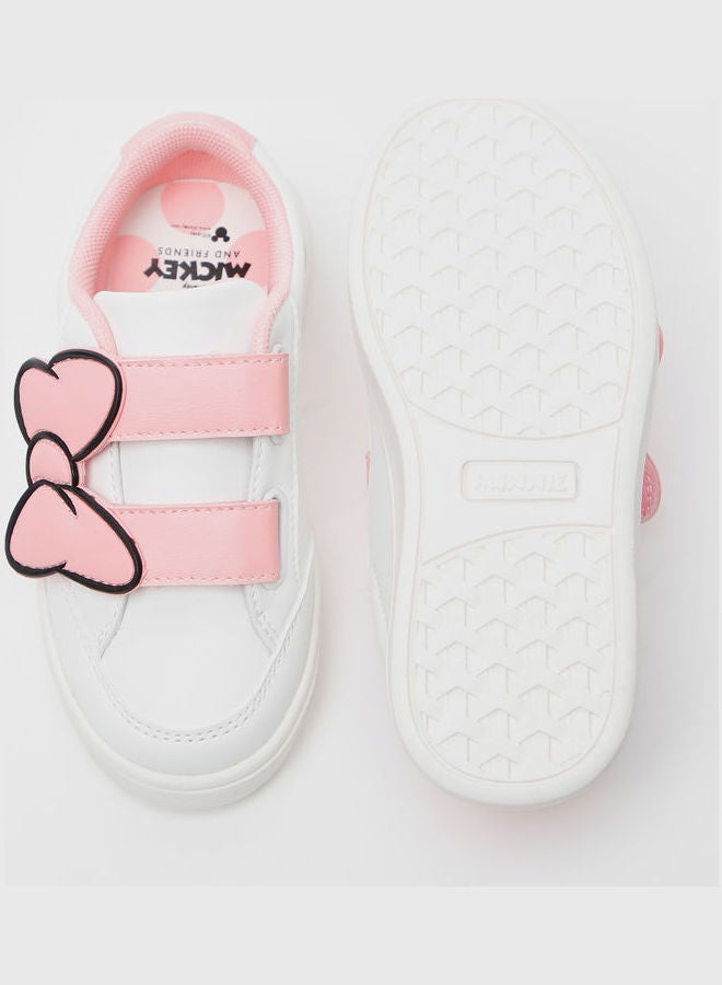 Minnie Mouse Slip-On Sneakers With Hook And Loop Closure White