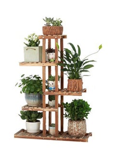 Multi-Tier Flower Pots Display Stand Brown 56x72x75cm