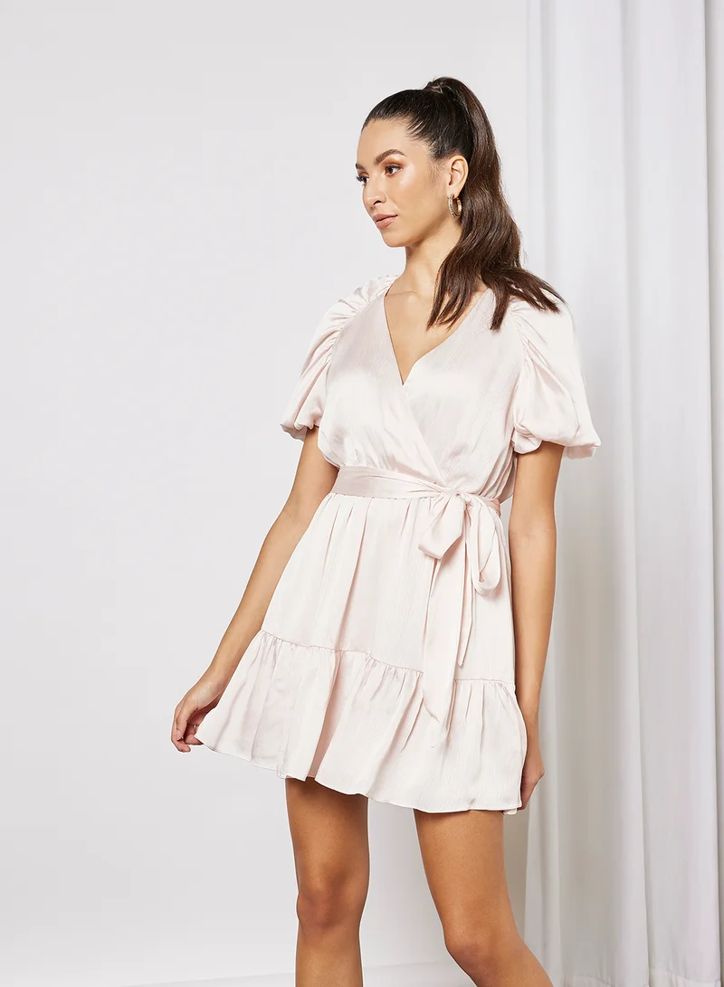 Ted Baker Puff Sleeve Faux Wrap Dress