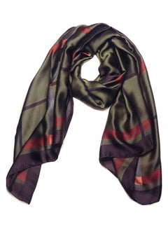 Multiuse Scarves for Ladies Classic Checks Print Solid Brown