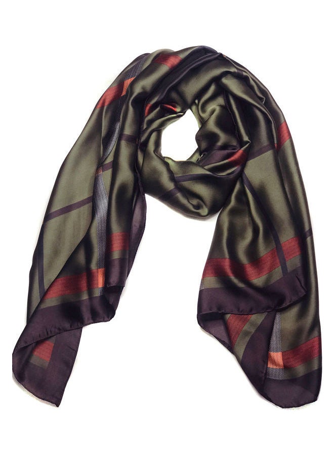 MEC - Multiuse Scarves for Ladies Classic Checks Print Solid Brown - Image 1