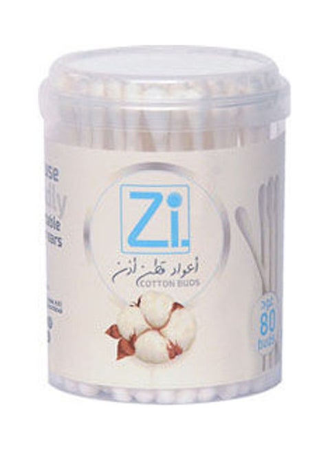 Cotton Ear Buds Plastic White