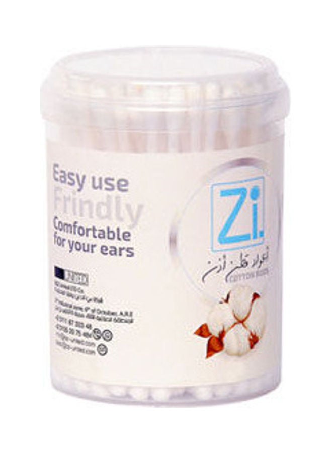 zi Cotton Ear Buds Plastic White  - Image 2