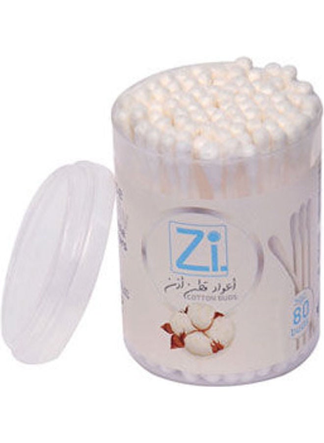 zi Cotton Ear Buds Plastic White  - Image 4